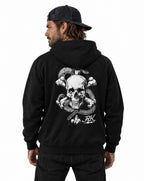 RUM KNUCKLES CROSS BONES Zip Hoodie - Black - model back