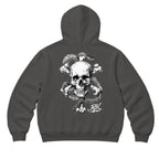 RUM KNUCKLES CROSS BONES Zip Hoodie - Charcoal - back