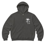 RUM KNUCKLES CROSS BONES Zip Hoodie - Charcoal - front