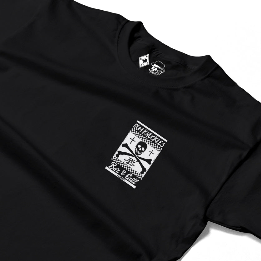 RUM KNUCKLES BAR & GRILL Long Sleeve Tee - Black - detail