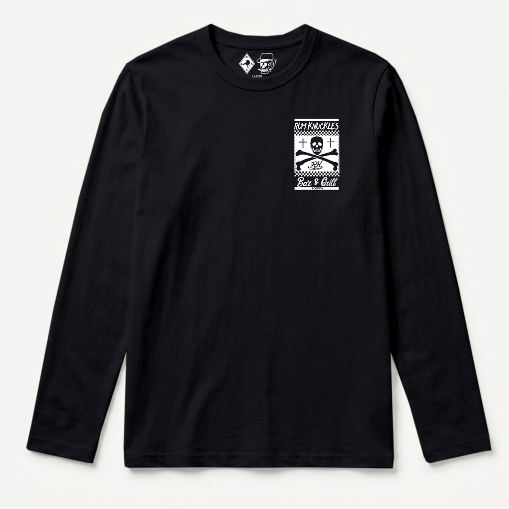 RUM KNUCKLES BAR & GRILL Long Sleeve Tee - Black - front