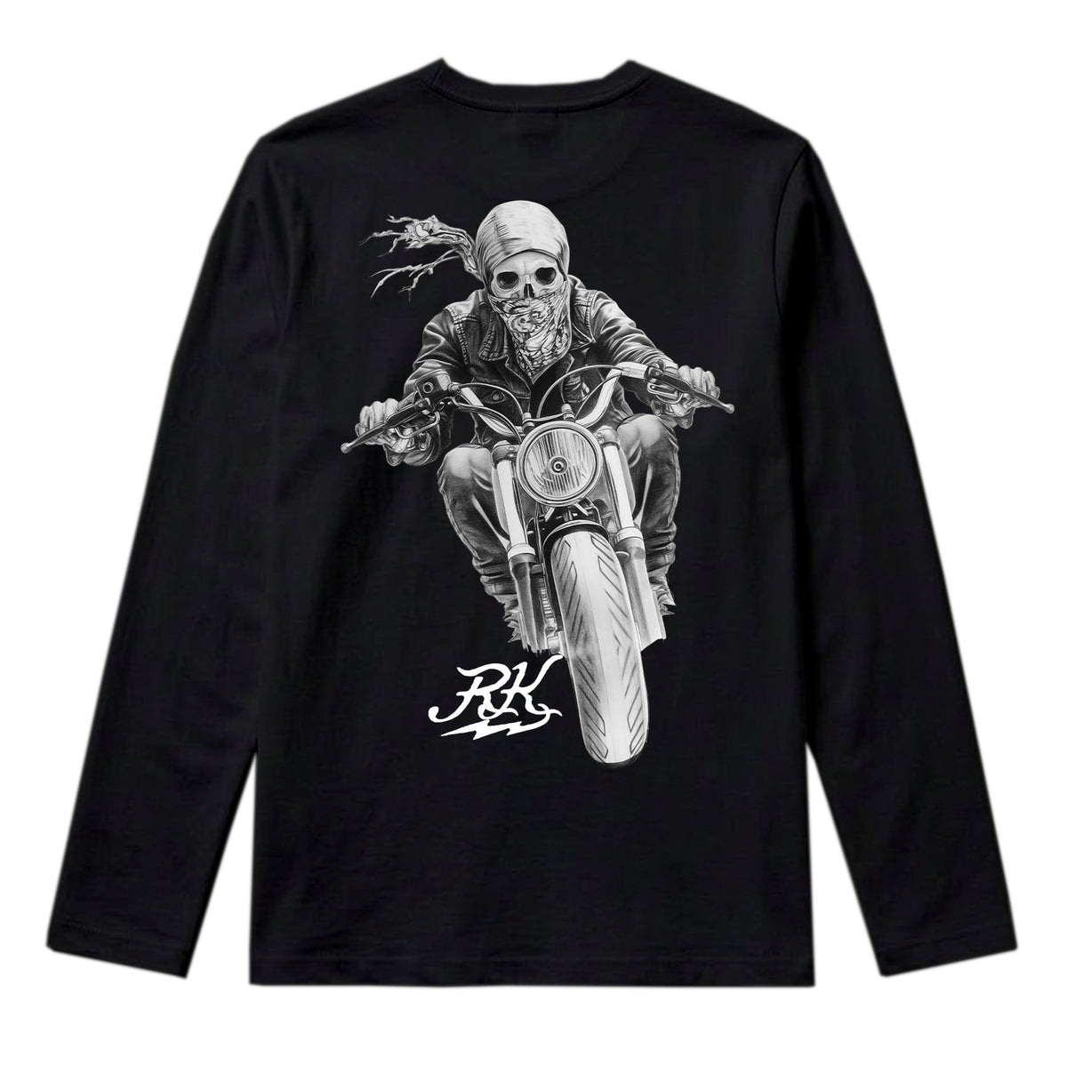 RUM KNUCKLES GHOST RIDER Long Sleeve Tee - Black - back
