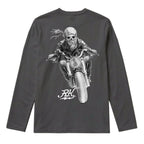 RUM KNUCKLES GHOST RIDER Long Sleeve Tee - Charcoal - back
