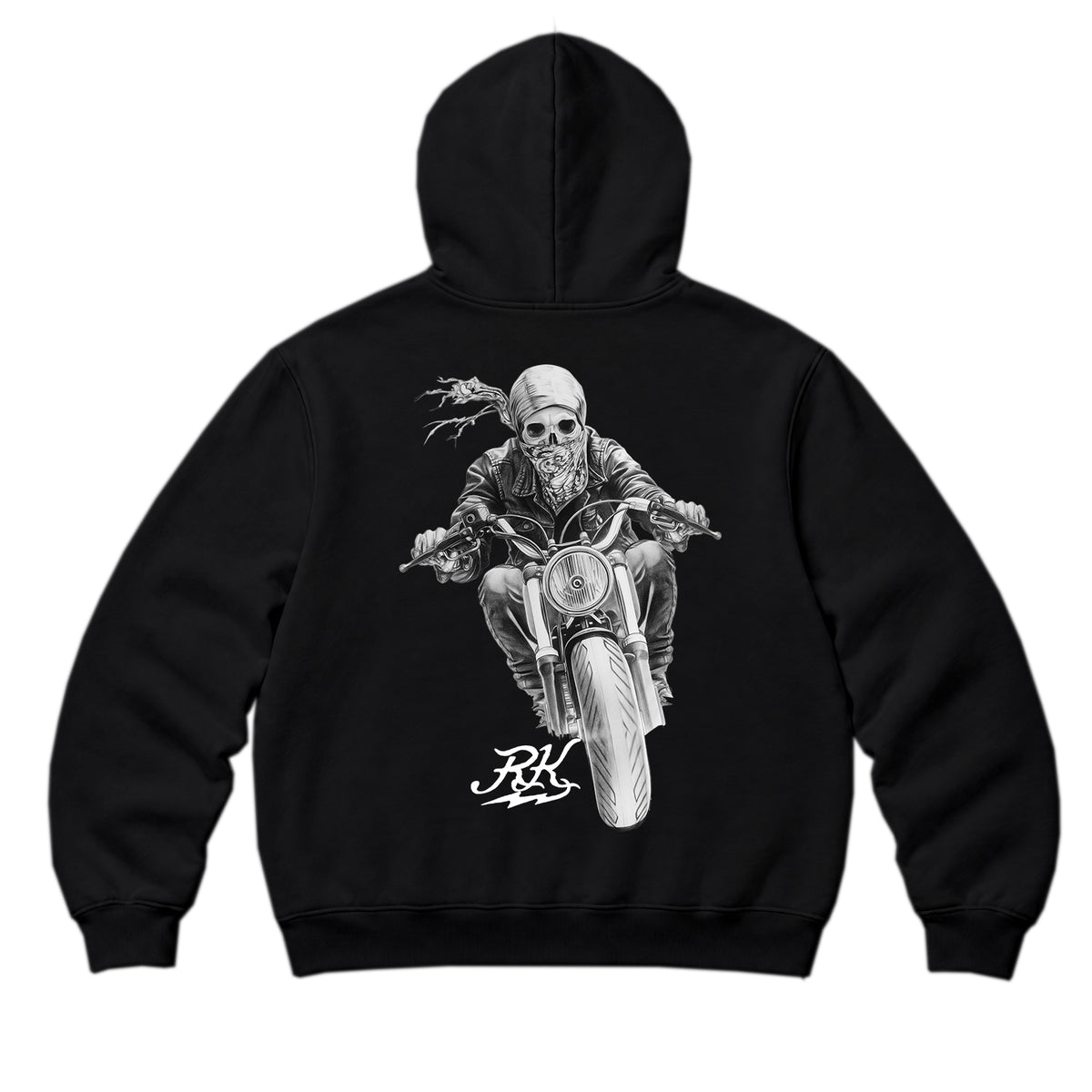 RUM KNUCKLES GHOST RIDER Zip Hoodie - Black - back