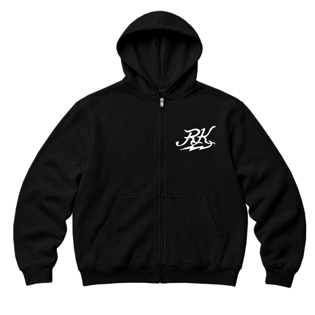 RUM KNUCKLES GHOST RIDER Zip Hoodie - Black - front
