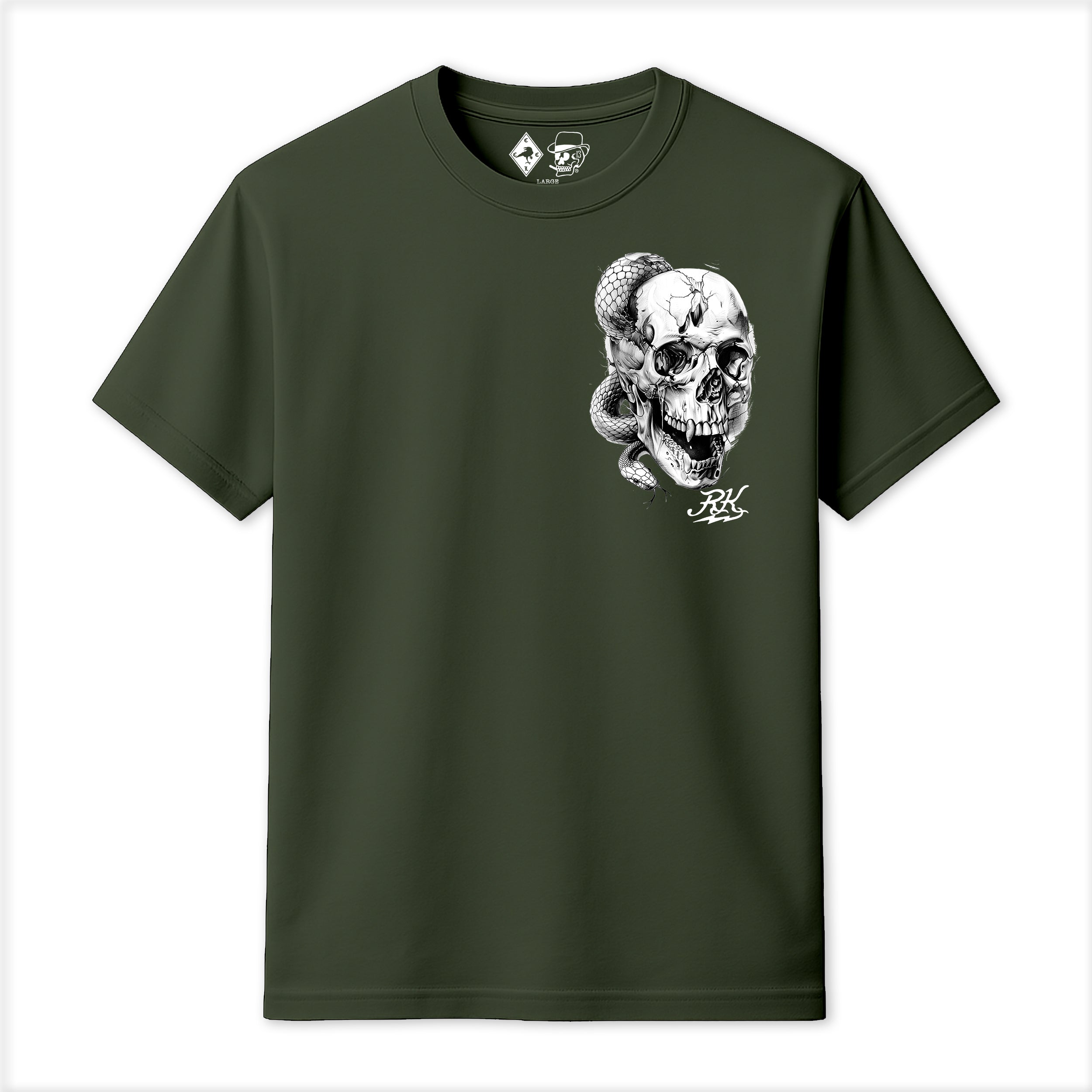 RUM KNUCKLES SKULL SNAKE T-Shirt