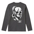 RUM KNUCKLES SKULL SNAKE Long Sleeve Tee - Charcoal - back