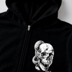 RUM KNUCKLES SKULL SNAKE Zip Hoodie - Black - detail