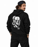 RUM KNUCKLES SKULL SNAKE Zip Hoodie - Black - model back