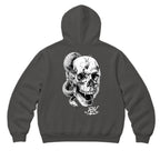 RUM KNUCKLES SKULL SNAKE Zip Hoodie - Charcoal - back