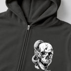 RUM KNUCKLES SKULL SNAKE Zip Hoodie - Charcoal - detail
