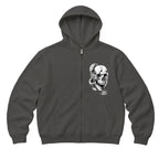 RUM KNUCKLES SKULL SNAKE Zip Hoodie - Charcoal - front