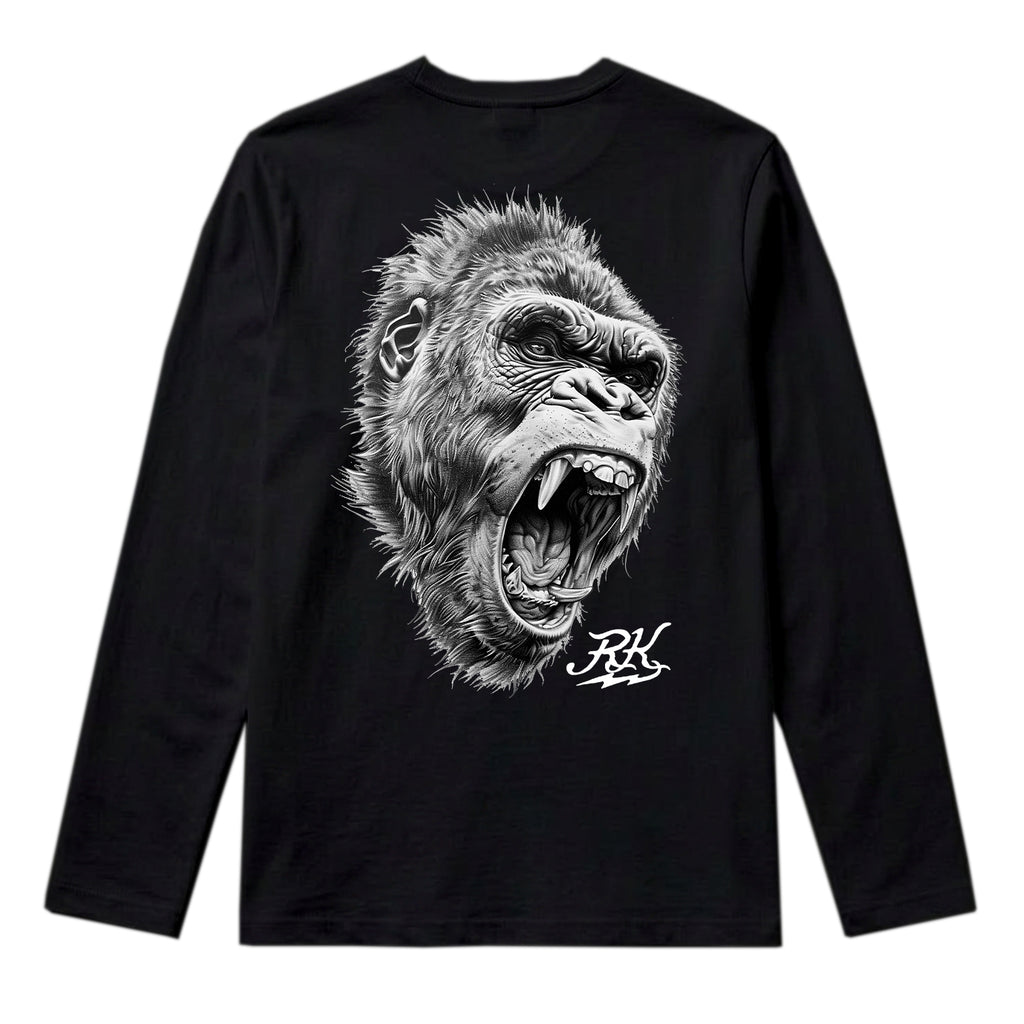 RUM KNUCKLES GORILLA TACTICS Long Sleeve Tee - Black - back
