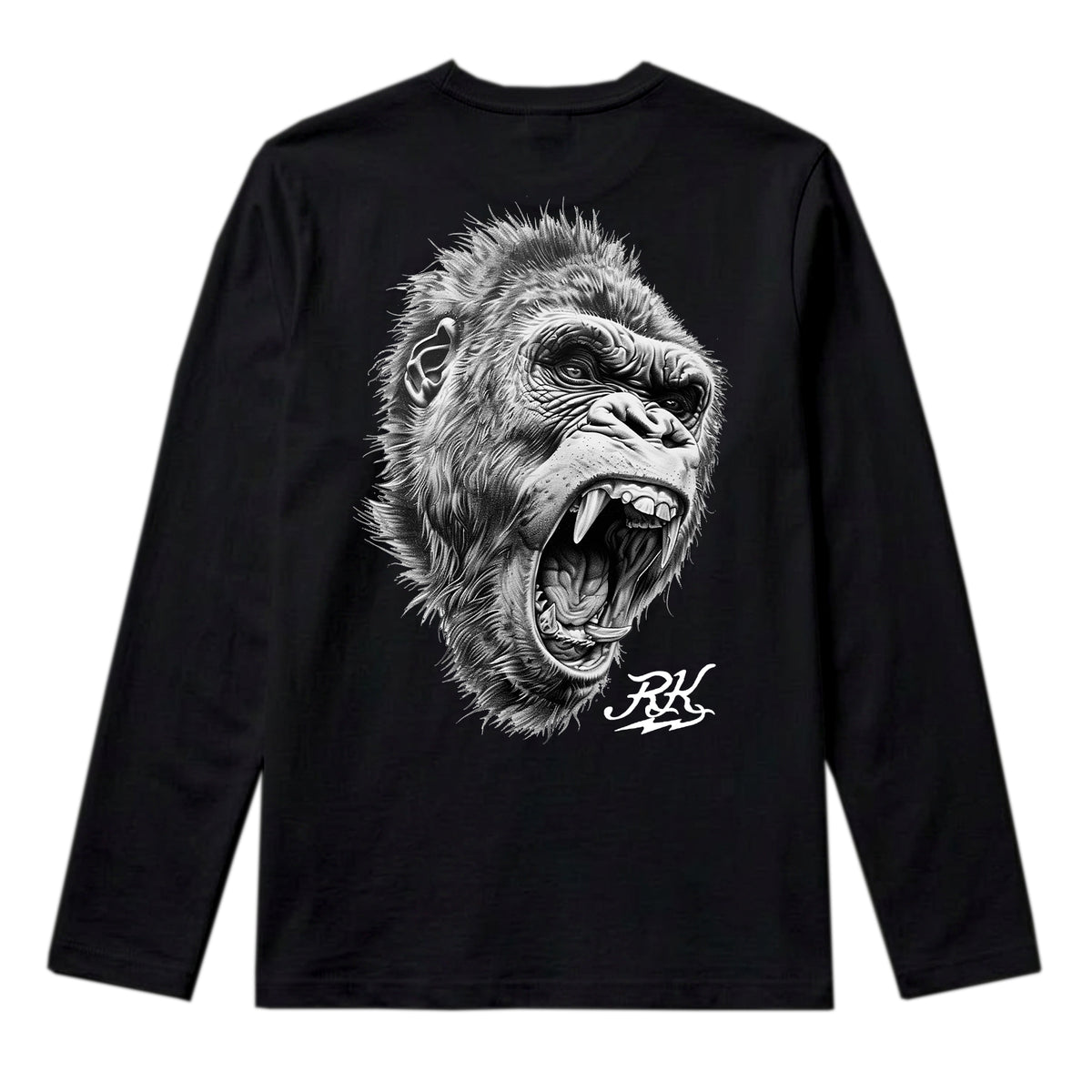 RUM KNUCKLES GORILLA TACTICS Long Sleeve Tee - Black - back