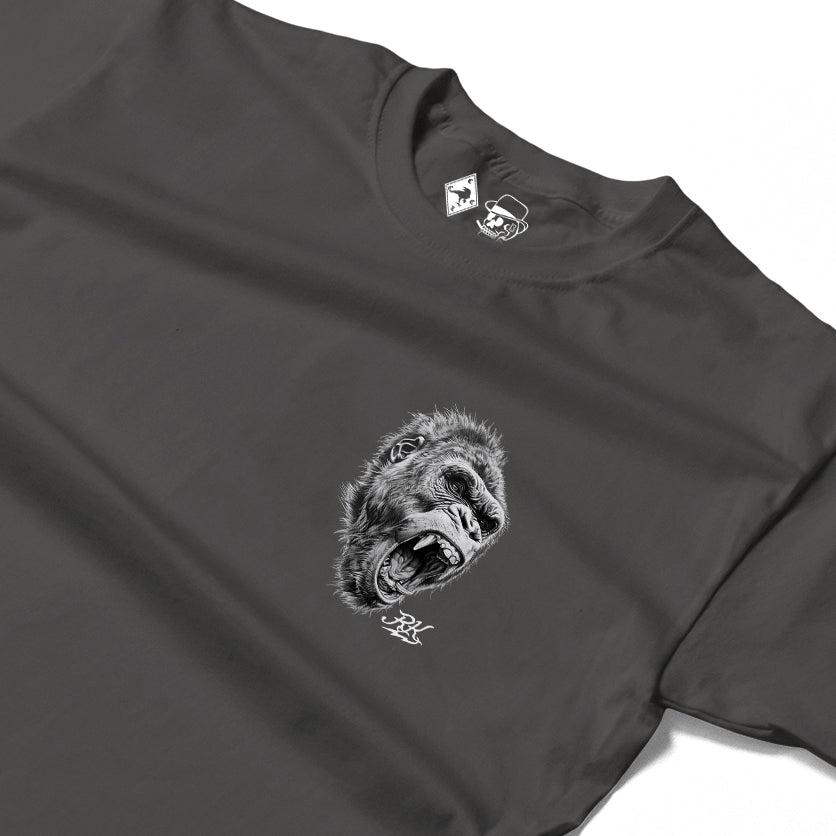RUM KNUCKLES GORILLA TACTICS Long Sleeve Tee - Charcoal - detail