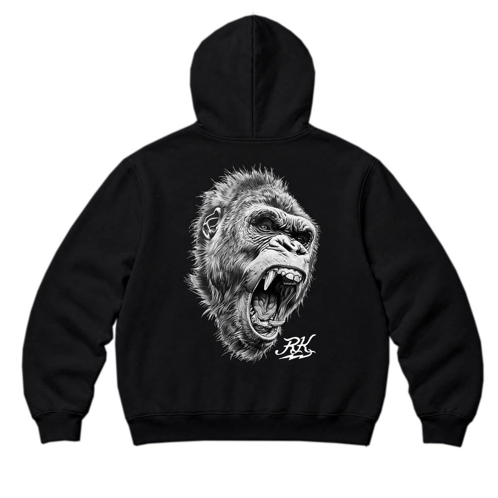 RUM KNUCKLES GORILLA TACTICS Zip Hoodie - Black - back