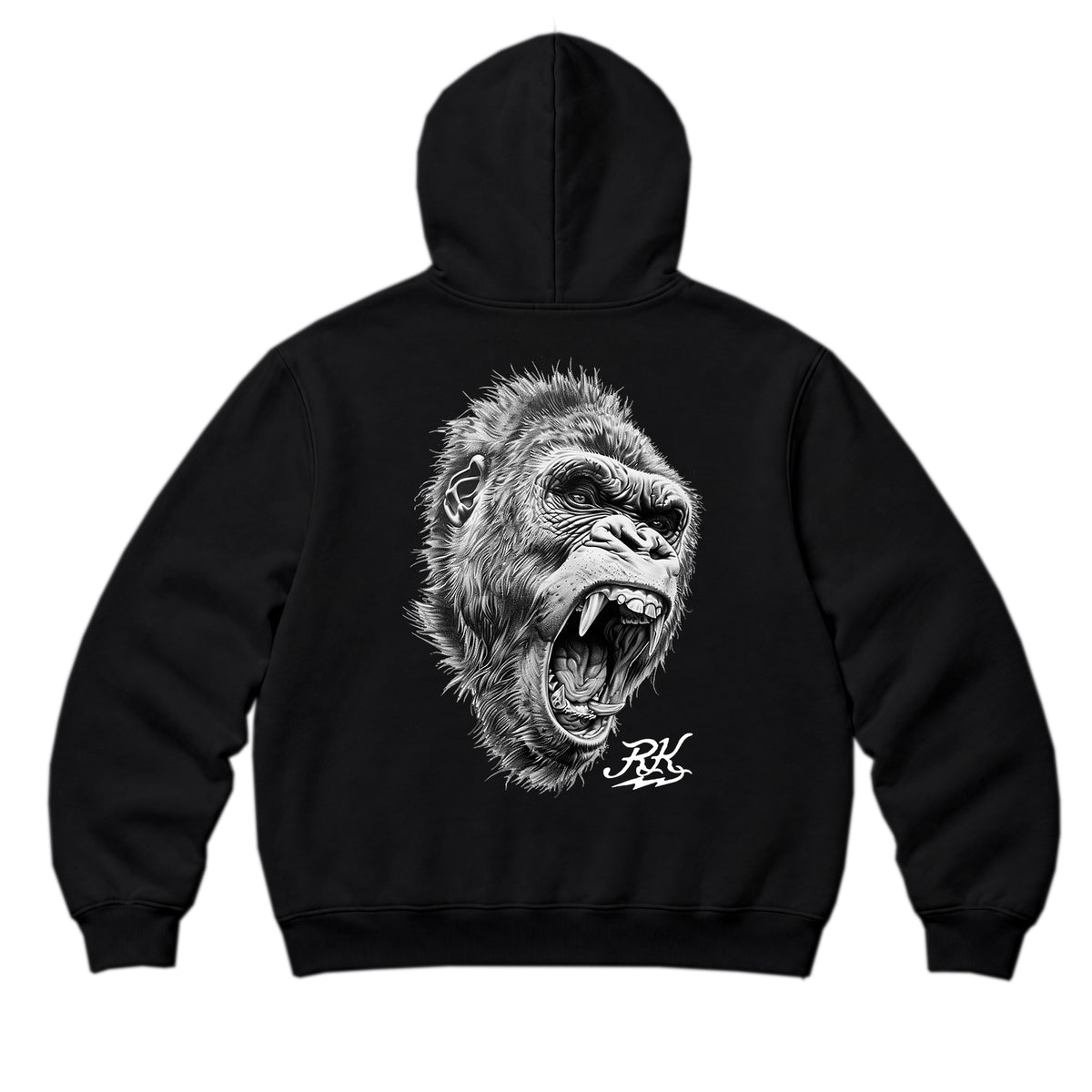 RUM KNUCKLES GORILLA TACTICS Zip Hoodie - Black - back