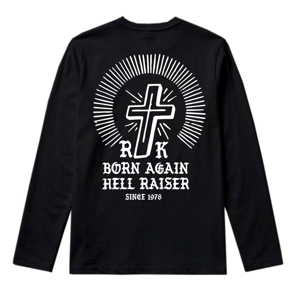RUM KNUCKLES BORN AGAIN Long Sleeve Tee - Black - back
