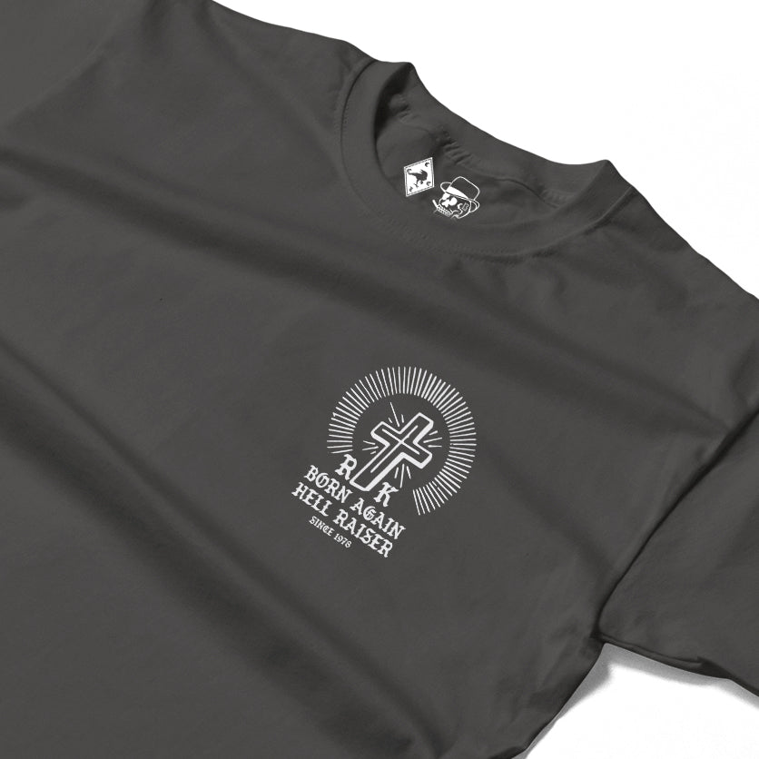 RUM KNUCKLES BORN AGAIN Long Sleeve Tee - Charcoal - detail