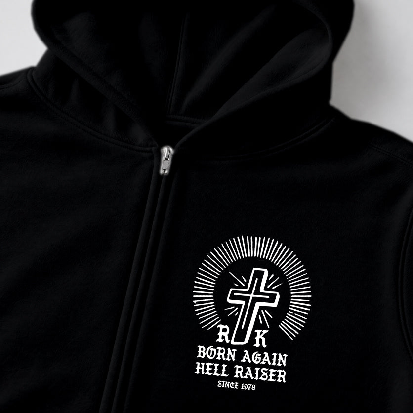 RUM KNUCKLES BORN AGAIN Zip Hoodie - Black - detail