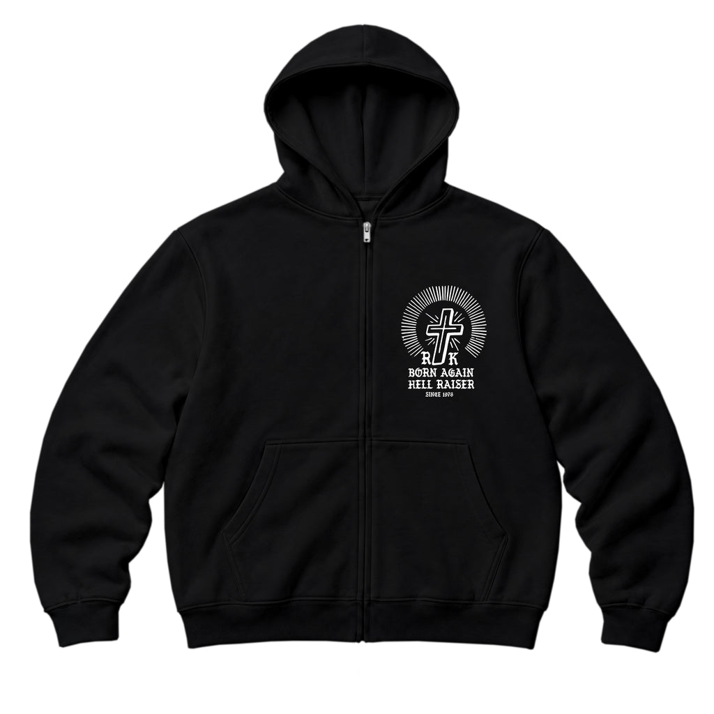 RUM KNUCKLES BORN AGAIN Zip Hoodie - Black - front