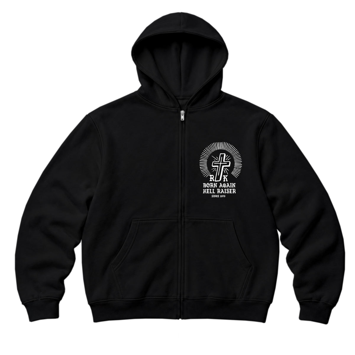 RUM KNUCKLES BORN AGAIN Zip Hoodie - Black - front