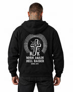 RUM KNUCKLES BORN AGAIN Zip Hoodie - Black - model back