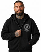RUM KNUCKLES BORN AGAIN Zip Hoodie - Black - model front