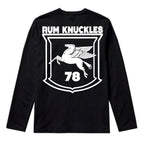 RUM KNUCKLES FLYING HORSE Long Sleeve Tee - Black - back