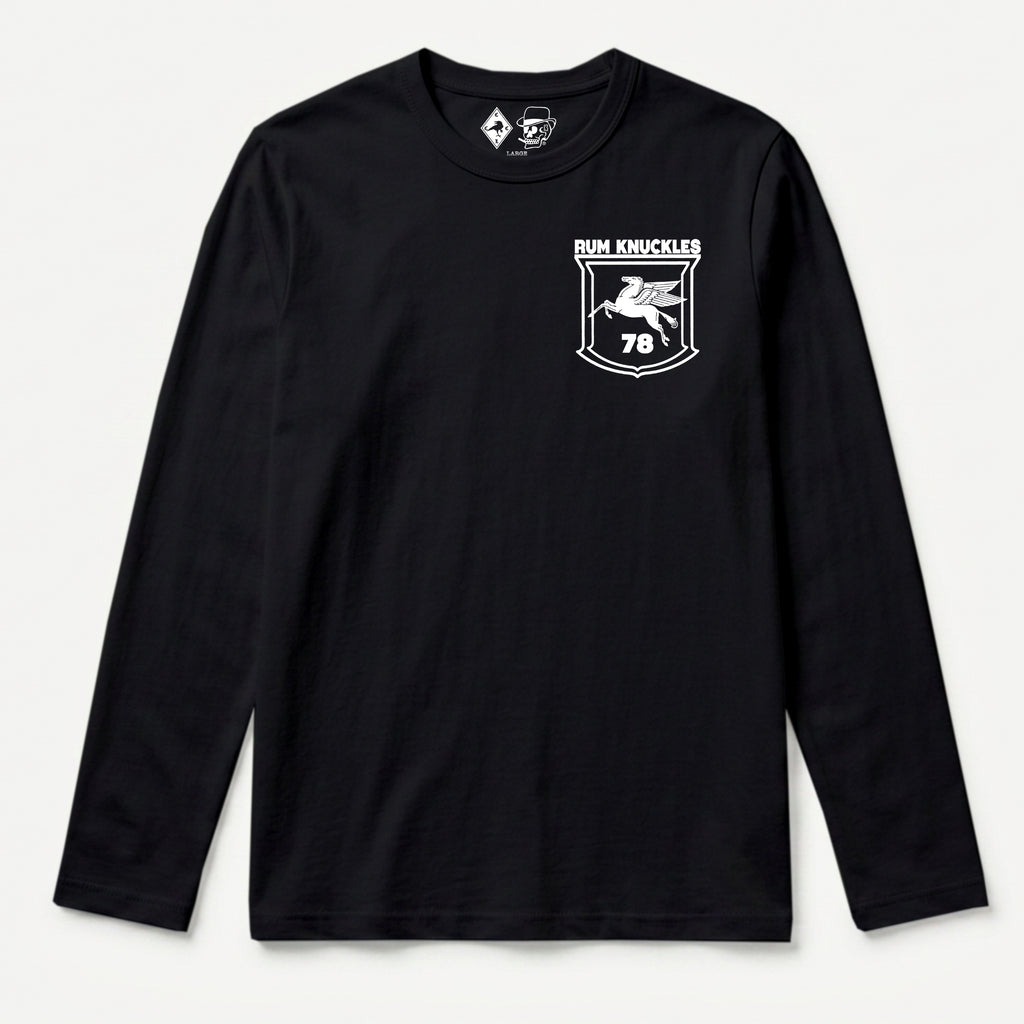 RUM KNUCKLES FLYING HORSE Long Sleeve Tee - Black - front