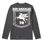 RUM KNUCKLES FLYING HORSE Long Sleeve Tee - Charcoal - back
