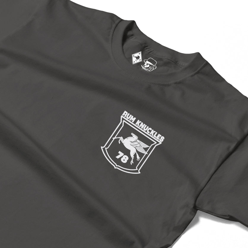 RUM KNUCKLES FLYING HORSE Long Sleeve Tee - Charcoal - detail