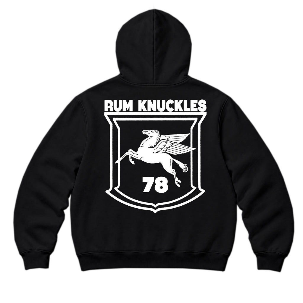 RUM KNUCKLES FLYING HORSE Zip Hoodie - Black - back