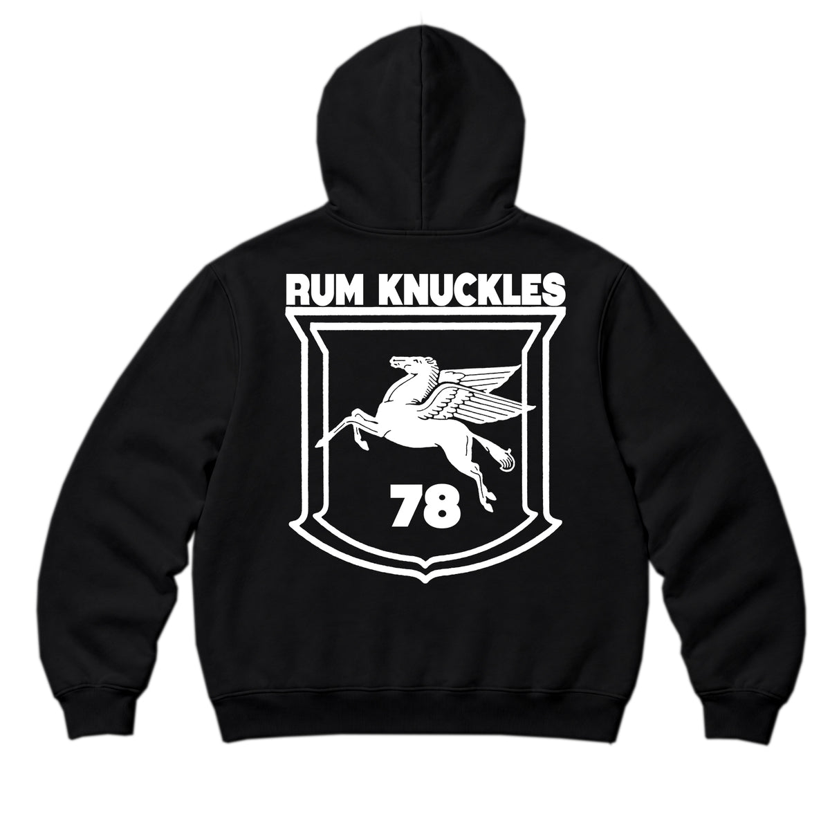 RUM KNUCKLES FLYING HORSE Zip Hoodie - Black - back