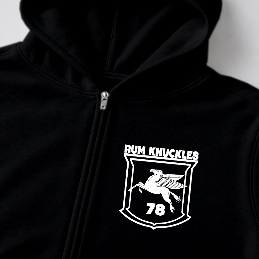 RUM KNUCKLES FLYING HORSE Zip Hoodie - Black - detail