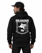RUM KNUCKLES FLYING HORSE Zip Hoodie - Black - model back