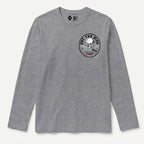 RUM KNUCKLES EAT THE RICH Long Sleeve Tee - Heather Grey - front