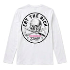 RUM KNUCKLES EAT THE RICH Long Sleeve Tee - White - back
