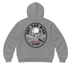RUM KNUCKLES EAT THE RICH Zip Hoodie - Heather Grey - back