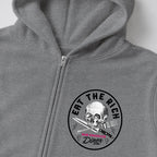 RUM KNUCKLES EAT THE RICH Zip Hoodie - Heather Grey - detail