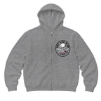 RUM KNUCKLES EAT THE RICH Zip Hoodie - Heather Grey - front