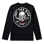 RUM KNUCKLES EAT THE RICH Long Sleeve Tee - Black - back