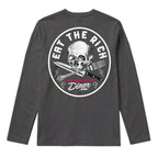 RUM KNUCKLES EAT THE RICH Long Sleeve Tee - Charcoal - back