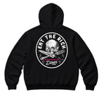 RUM KNUCKLES EAT THE RICH Zip Hoodie - Black - back