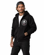 RUM KNUCKLES EAT THE RICH Zip Hoodie - Black - model front