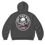 RUM KNUCKLES EAT THE RICH Zip Hoodie - Charcoal - back