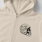 RUM KNUCKLES LIVE ONCE Zip Hoodie - Ecru - detail