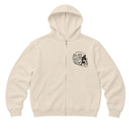 RUM KNUCKLES LIVE ONCE Zip Hoodie - Ecru - front