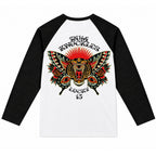RUM KNUCKLES BUTTERFLY TIGER Baseball Tee - White/Black - back