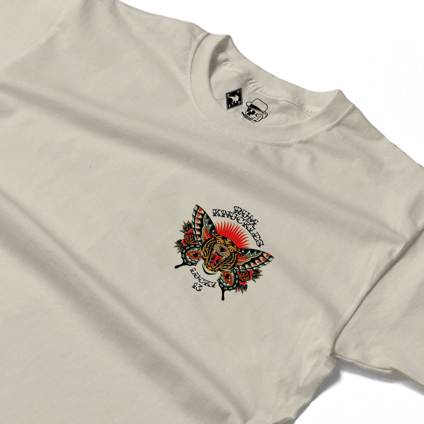 RUM KNUCKLES BUTTERFLY TIGER Long Sleeve Tee - Ecru - detail
